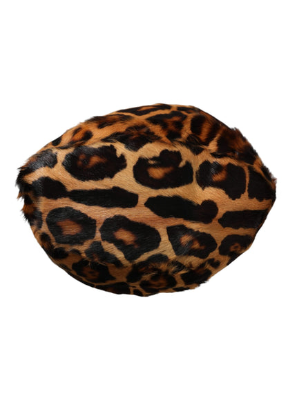 Dolce & Gabbana leopard fur bucket hat top view