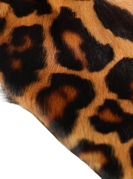 Close-up of Dolce & Gabbana leopard fur texture