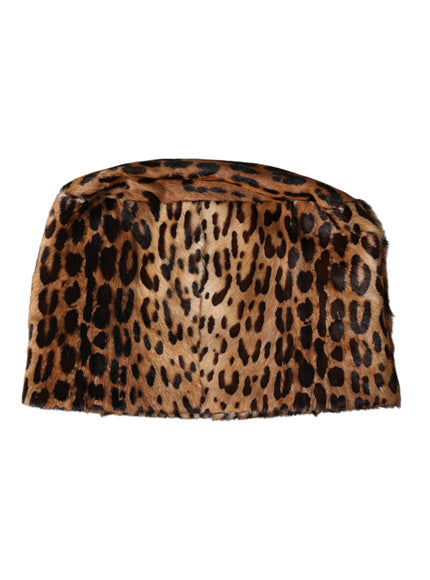 Dolce & Gabbana leopard fur bucket hat back view