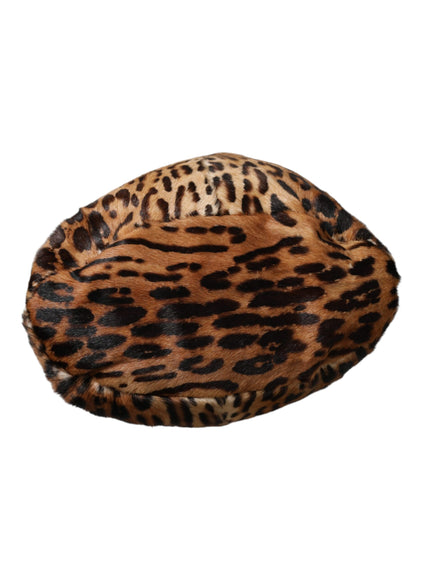 Top view of Dolce & Gabbana leopard fur bucket hat