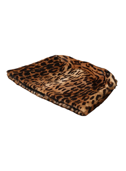 Flattened view of Dolce & Gabbana leopard fur hat