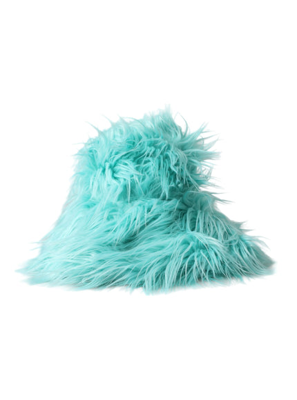 Dolce & Gabbana mint green acrylic fur bucket hat side view