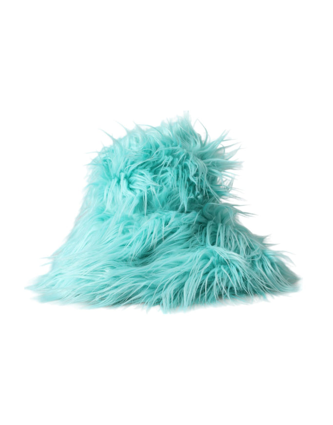 Dolce & Gabbana mint green acrylic fur bucket hat side view