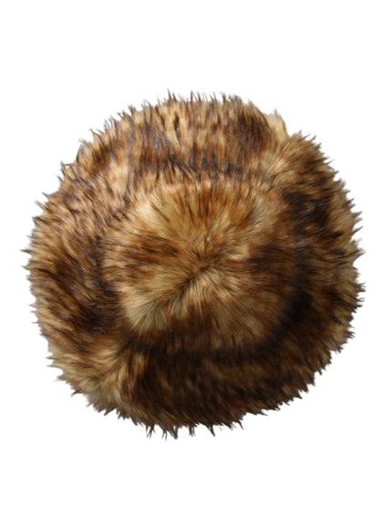 Dolce & Gabbana brown faux fur bucket hat top view