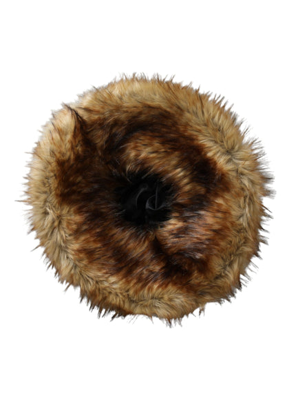 Dolce & Gabbana brown faux fur bucket hat interior view