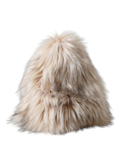 Dolce & Gabbana beige acrylic fur bucket hat side view