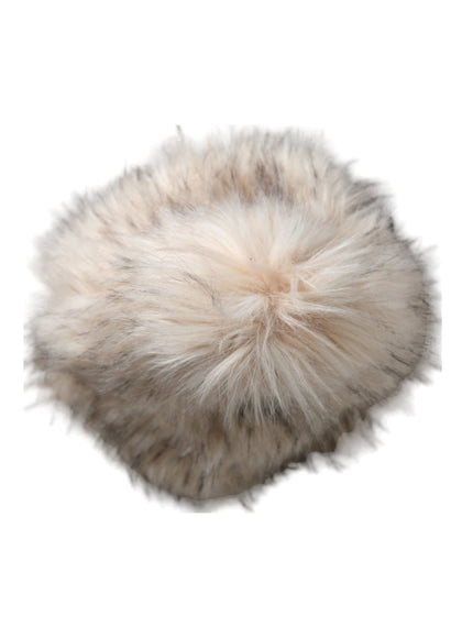 Dolce & Gabbana beige acrylic fur bucket hat overhead view