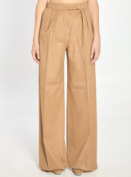 Max Mara Camel Flare Trousers Beige