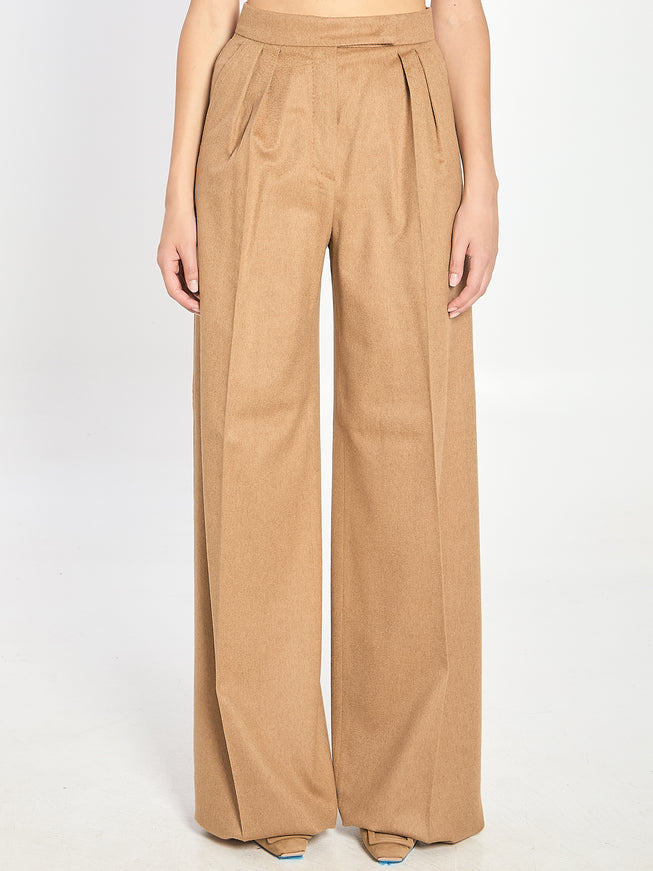 Max Mara Camel Flare Trousers Beige