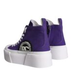 Dolce & Gabbana Purple Canvas Logo Sneakers Boots Shoes