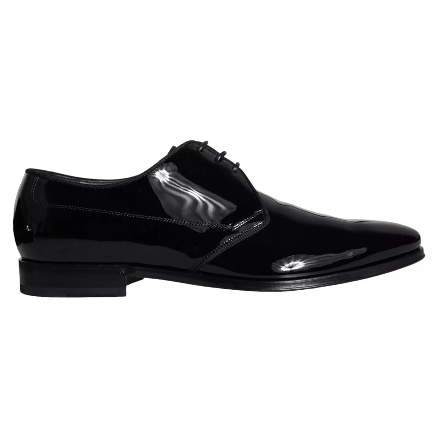 Dolce & Gabbana black calfskin leather derby shoe side view