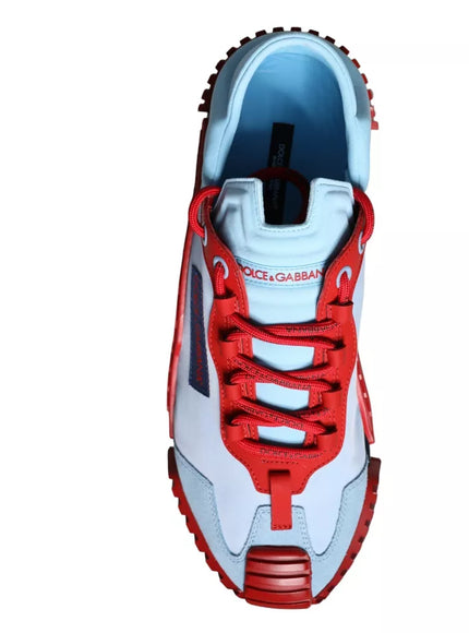 Top view of Dolce & Gabbana blue red NS1 sneakers