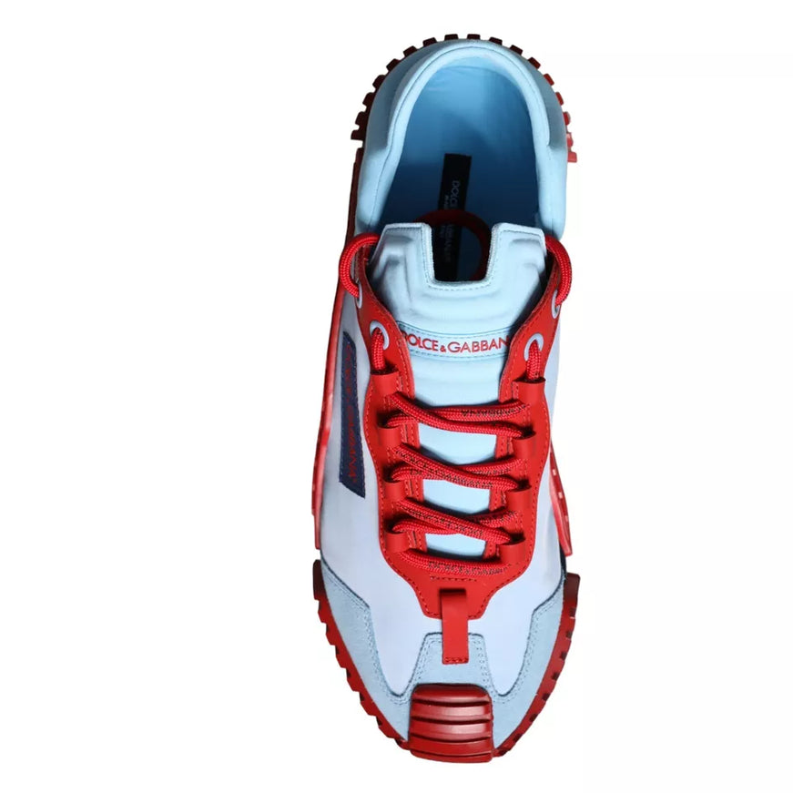 Top view of Dolce & Gabbana blue red NS1 sneakers