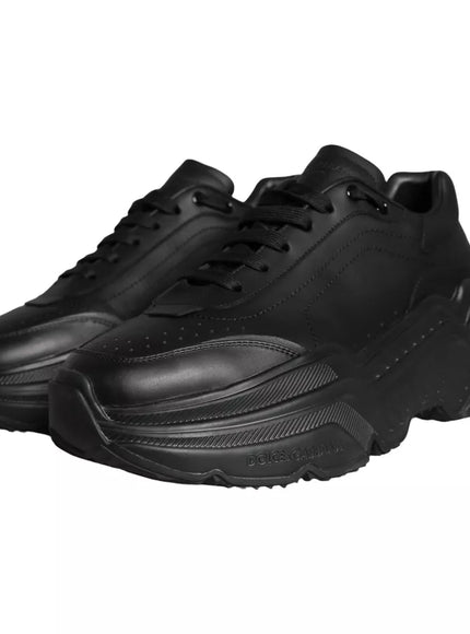 Front angled view of Dolce & Gabbana Black Daymaster Sneakers