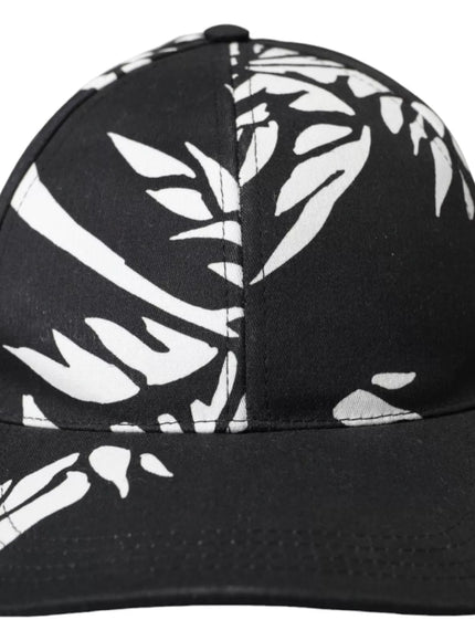 Dolce & Gabbana black leaf print baseball hat front view