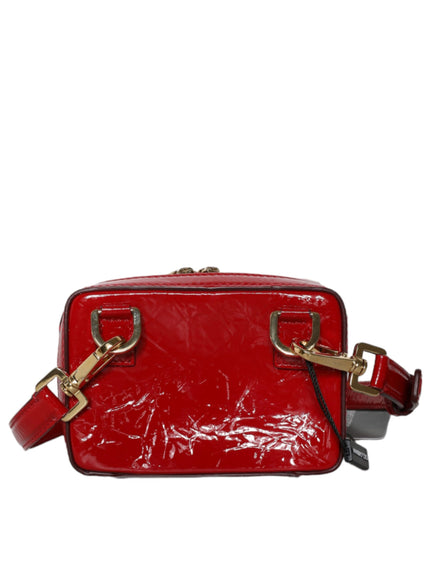 Dolce & Gabbana Red Leather Logo Plaque Waist Fanny Pack Women Bag