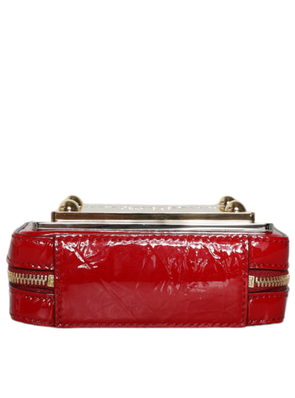 Dolce & Gabbana Red Leather Logo Plaque Waist Fanny Pack Women Bag