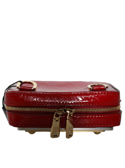 Dolce & Gabbana Red Leather Logo Plaque Waist Fanny Pack Women Bag