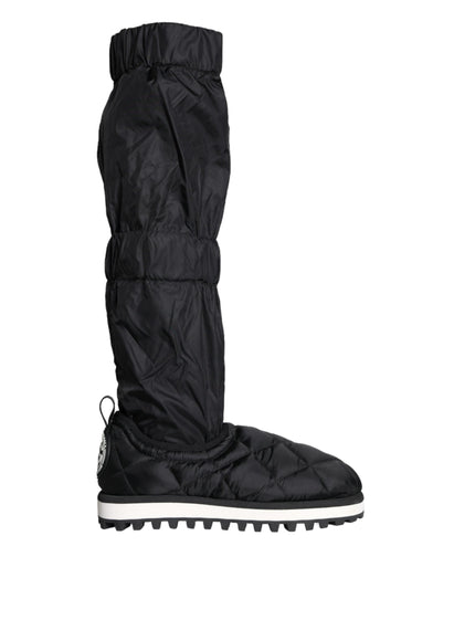 Dolce & Gabbana Black Quilted High Top Boots Sneakers Shoes