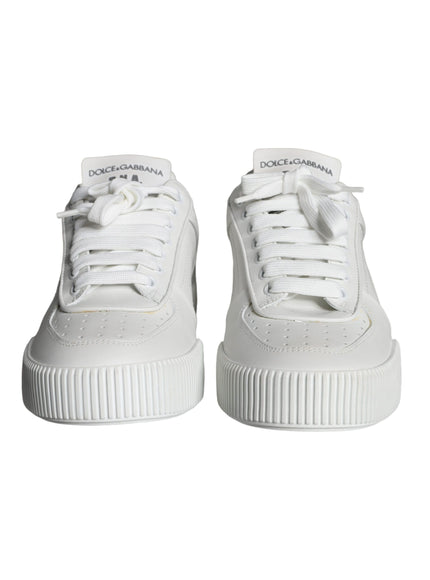 Dolce & Gabbana White Miami Leather Low Top Sneakers Shoes