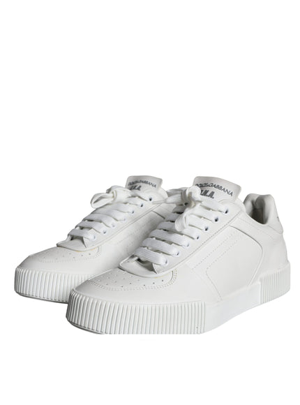 Dolce & Gabbana White Miami Leather Low Top Sneakers Shoes