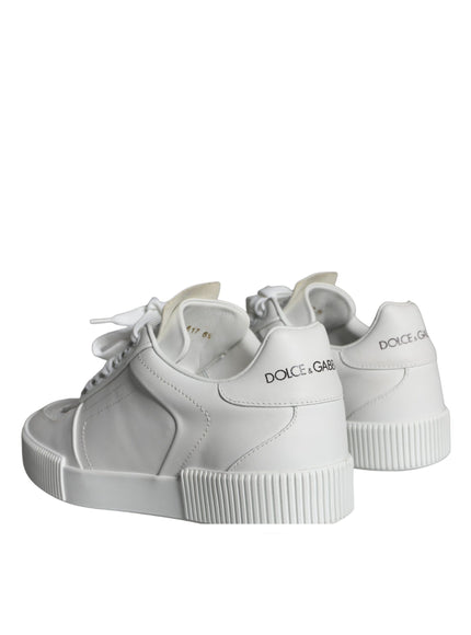 Dolce & Gabbana White Miami Leather Low Top Sneakers Shoes