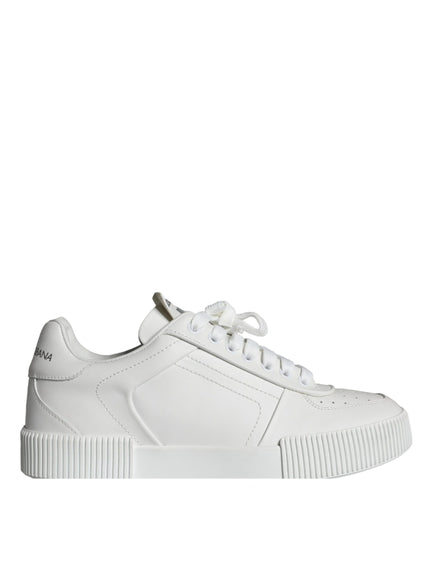 Dolce & Gabbana White Miami Leather Low Top Sneakers Shoes