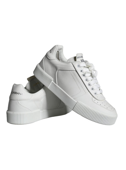 Dolce & Gabbana White Miami Leather Low Top Sneakers Shoes