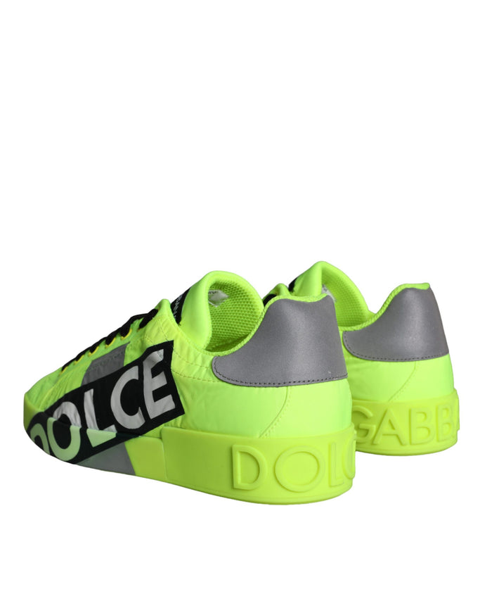 Dolce & Gabbana Men's Neon Logo Tape Low Top Sneakers