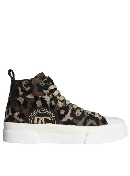 Dolce & Gabbana Multicolor Camouflage High Top Sneaker Shoes