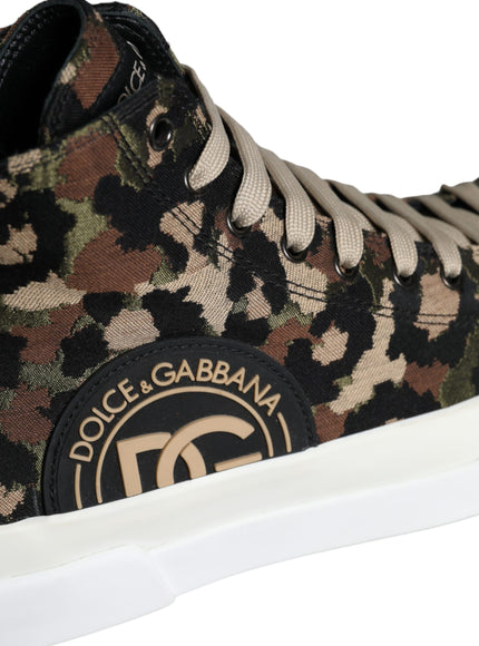 Dolce & Gabbana Multicolor Camouflage High Top Sneaker Shoes