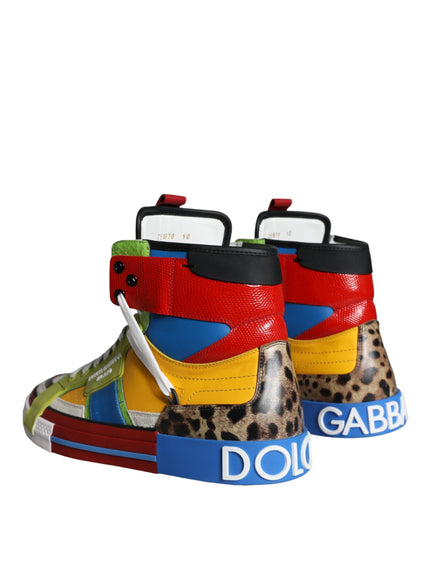 Dolce & Gabbana Multicolor Leather High Top Sneakers Shoes