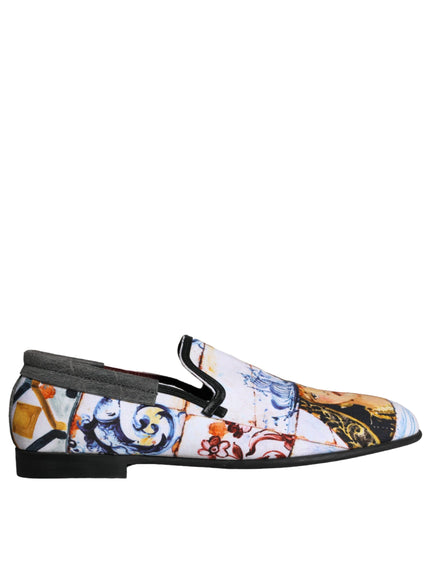 Dolce & Gabbana Multicolor Madonna Majolica Amalfi Men Loafers Shoes