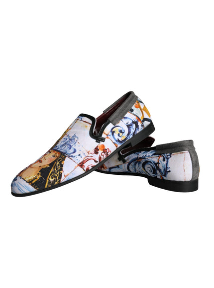 Dolce & Gabbana Multicolor Madonna Majolica Amalfi Men Loafers Shoes