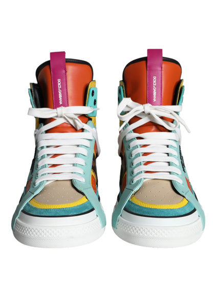 Dolce & Gabbana Multicolor Leather High Top Sneakers Shoes