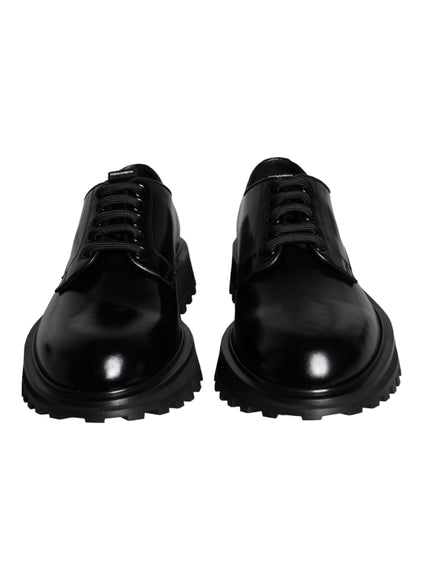 Dolce & Gabbana Black Calf Leather Derby Formal Dress Shoes