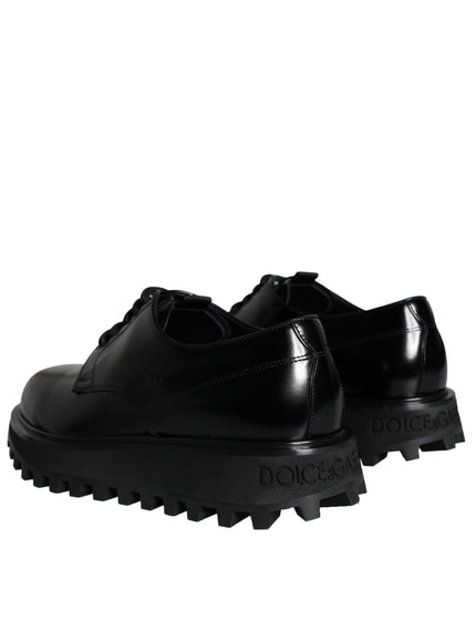 Dolce & Gabbana Black Calf Leather Derby Formal Dress Shoes