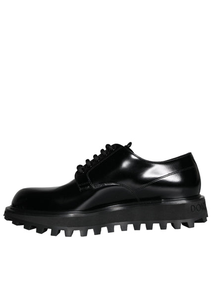 Dolce & Gabbana Black Calf Leather Derby Formal Dress Shoes