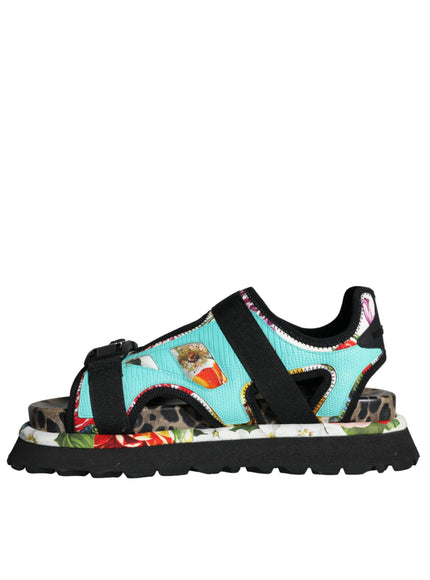 Dolce & Gabbana Multicolor Patchwork Slides Sandals Men Shoes