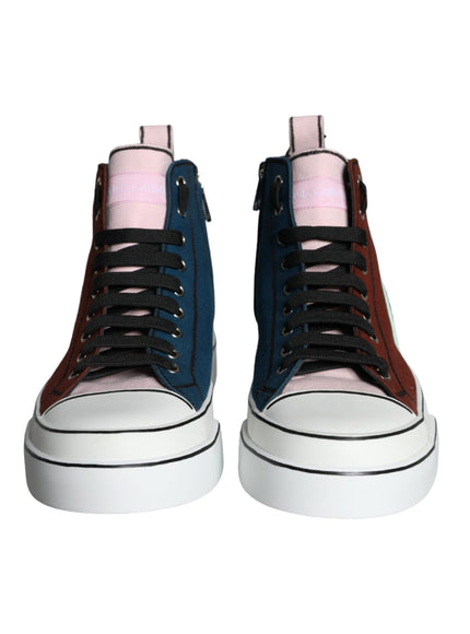 Dolce & Gabbana Multicolor Patchwork High Top Sneaker Shoes