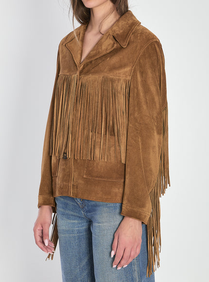 Golden Goose Suede Jacket With Fringe
