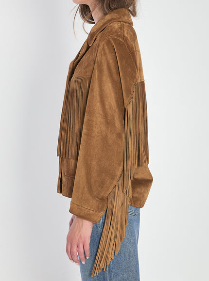 Golden Goose Suede Jacket With Fringe