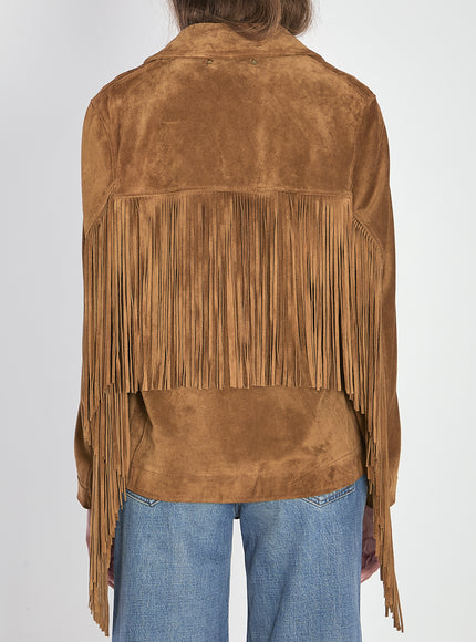 Golden Goose Suede Jacket With Fringe
