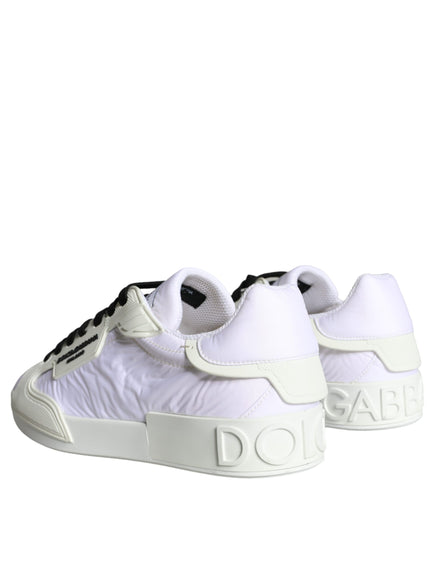 Dolce & Gabbana White Portofino Logo Low Top Trainers Sneakers Shoes