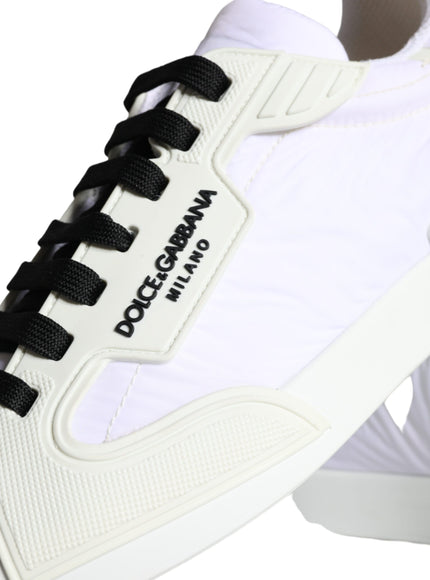 Dolce & Gabbana White Portofino Logo Low Top Trainers Sneakers Shoes