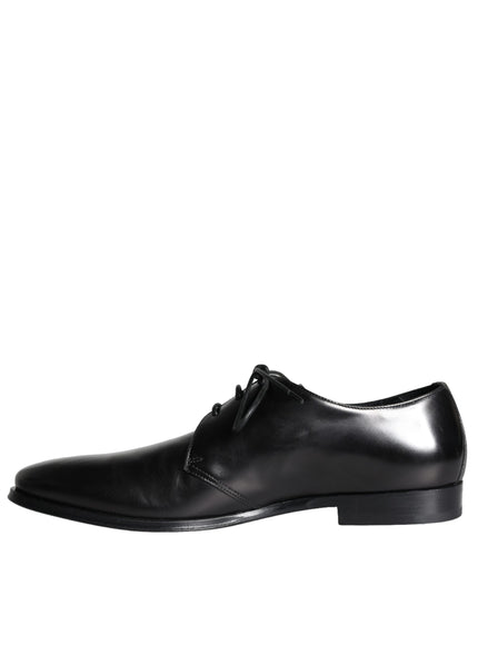 Dolce & Gabbana Black Calfskin Leather Derby Men Dress Shoes