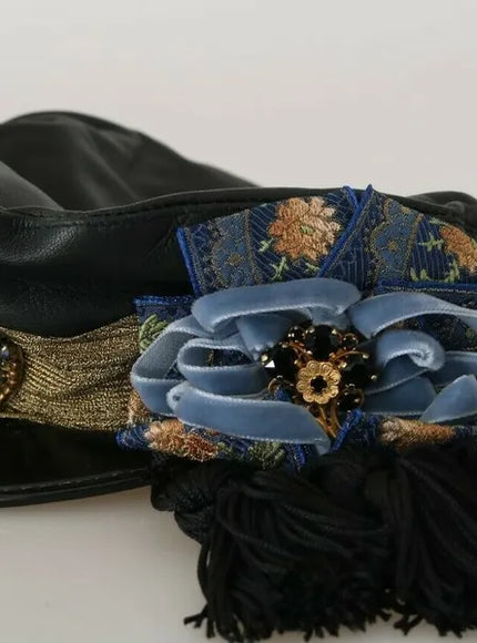 Dolce & Gabbana cap with gold ribbon and floral embellishments