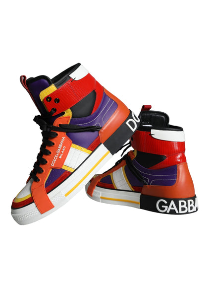 Dolce & Gabbana Multicolor Leather High Top Sneakers Shoes