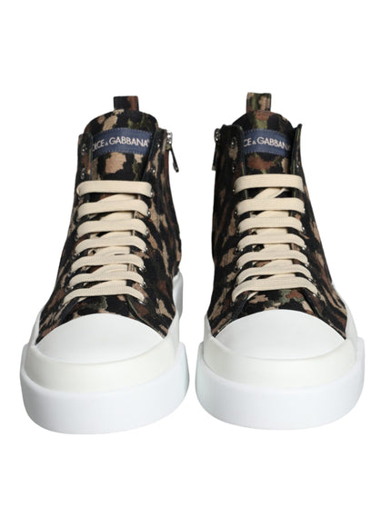 Dolce & Gabbana Multicolor Camouflage High Top Sneaker Shoes