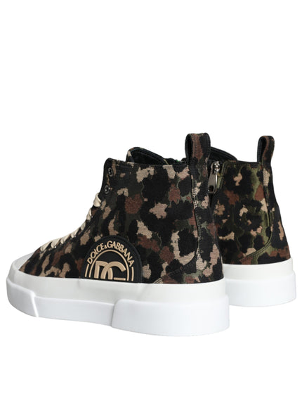 Dolce & Gabbana Multicolor Camouflage High Top Sneaker Shoes